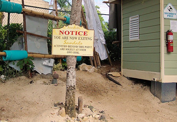 Sign Leaving Sandals